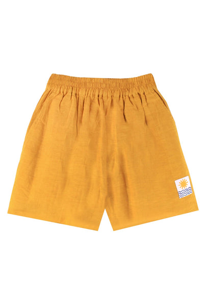 LF Markey Basic Linen Shorts Saffron