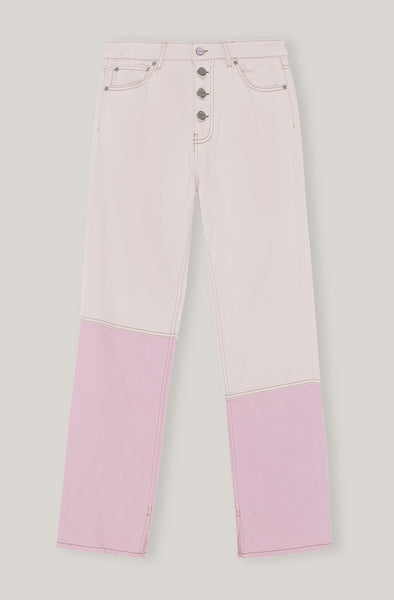 Overdyed Cutline Jeans - Light Lilac