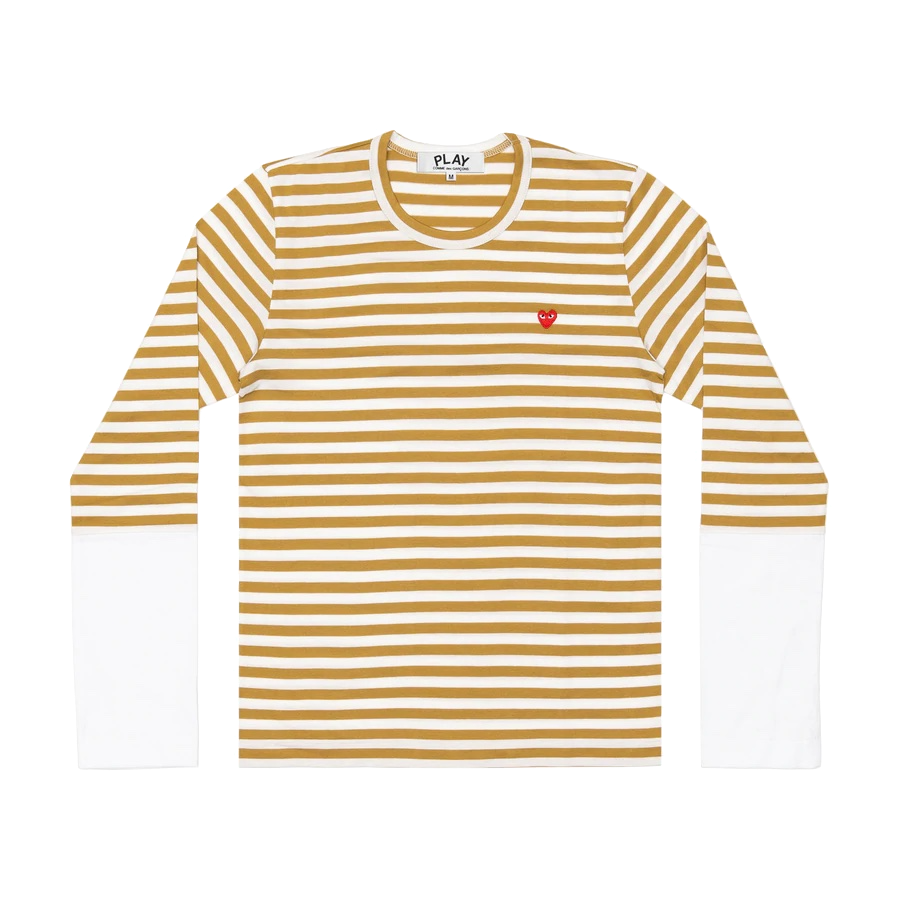 PLAY Comme des Garçons Play Comme Des Garçons | Stripe White T-shirt | Mustard