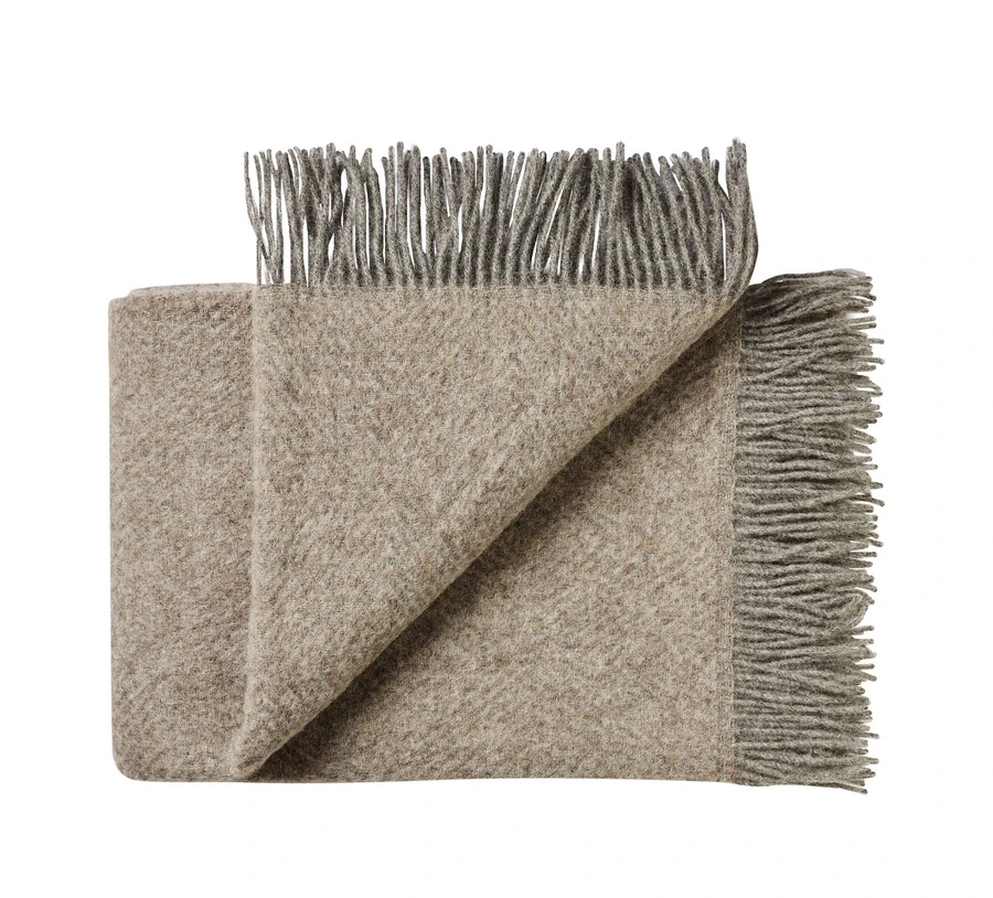 THE BROWNHOUSE INTERIORS Fano Beige Wool Throw