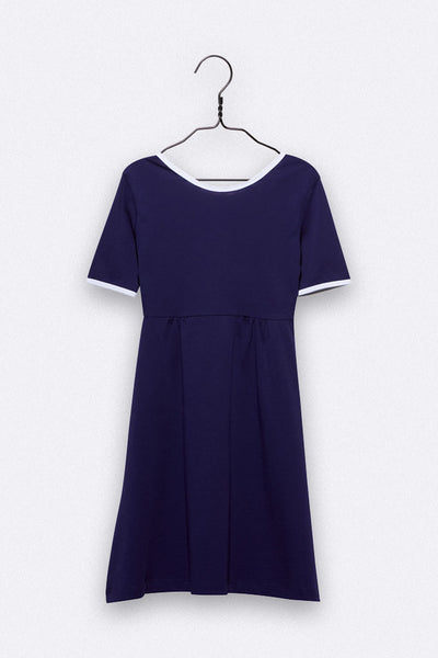 LOVE kidswear Enea Dress In Violet Blue Organic Jersey For Kids