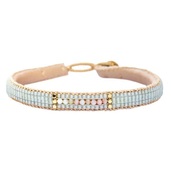 Ibu Jewels Stone Line Armband - Soft Blue