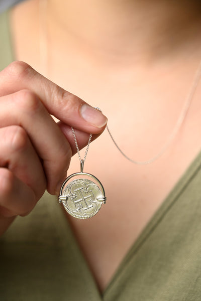 Wild Fawn Silver Tesoro Coin Medallion Necklace