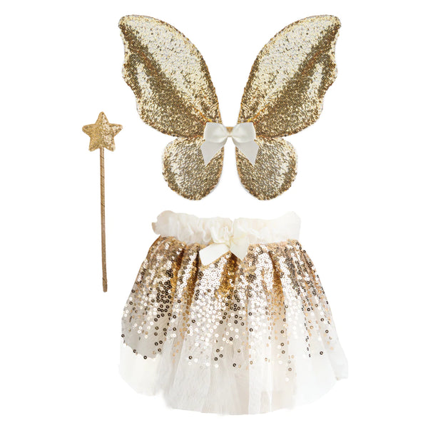 great pretenders Gracious Gold Sequins Skirt, Wings and Wand