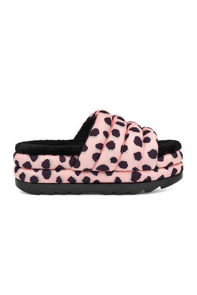 Maxi Cheetah Print Slide - Pink Scallop