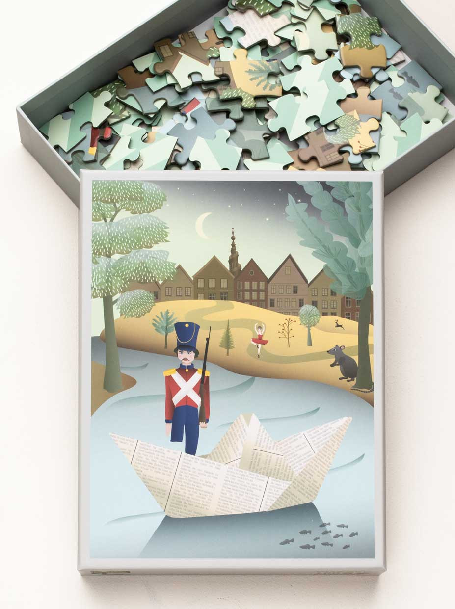 Puzzle 100 pieces the pond soldier
