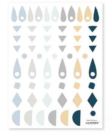 LILIPINSO Stickers - Geometrie Blu E Grigie - Lilipinso