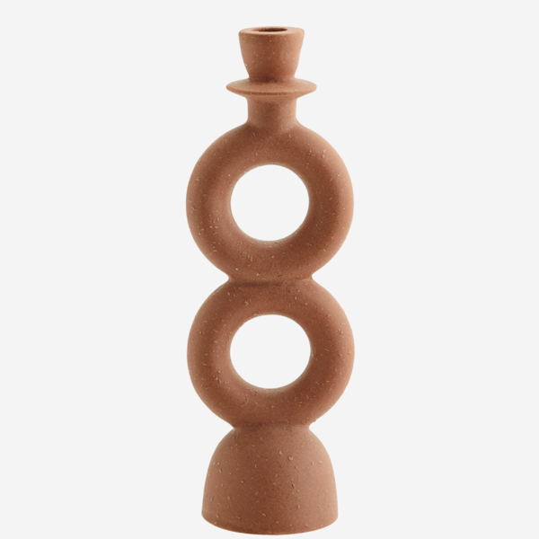 Geometric Terracotta Stoneware Candle Holder