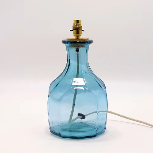 Jarapa Zeta Recycled Glass Lamp - Light Blue