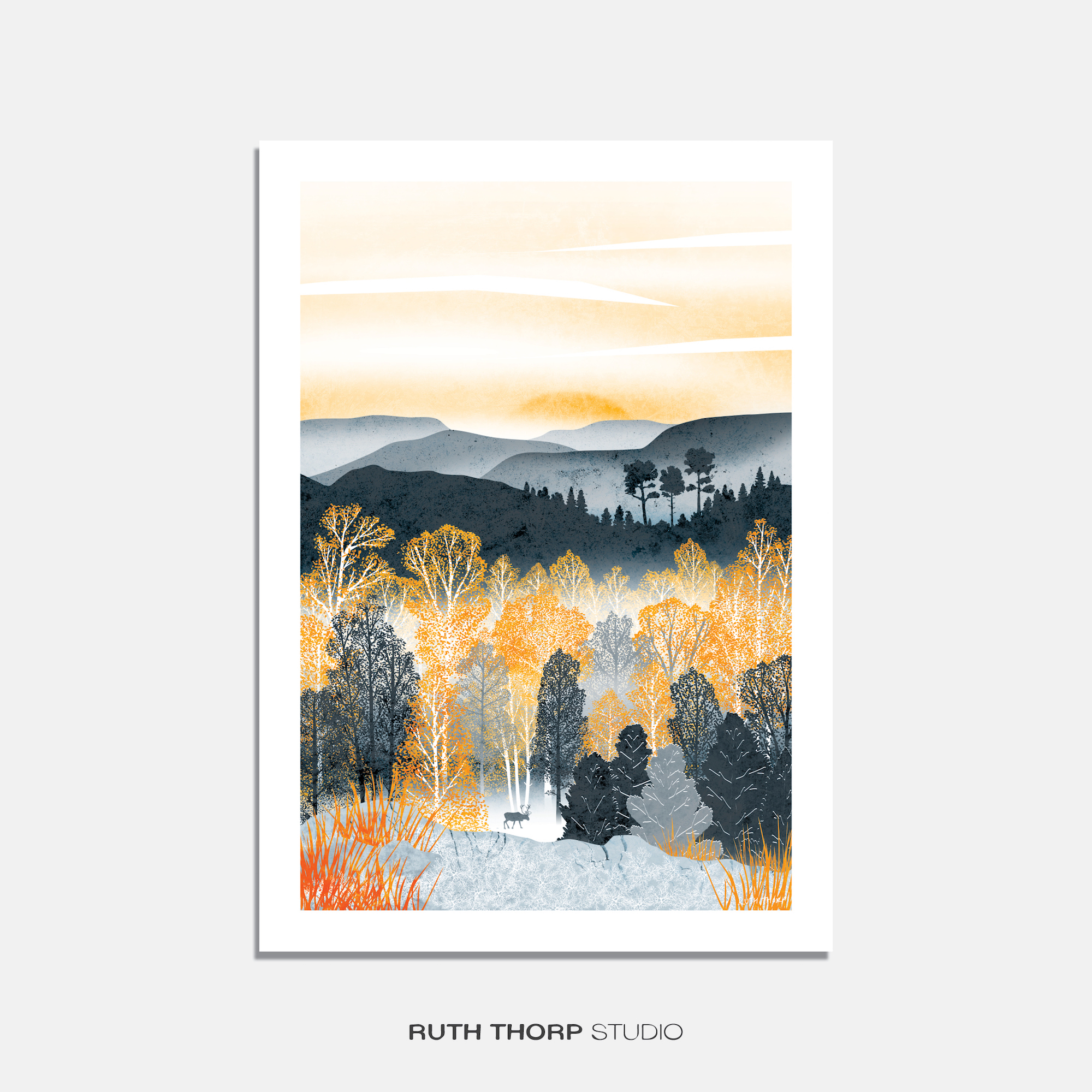 Ruth Thorp Studio Golden Forest A3 Art Print