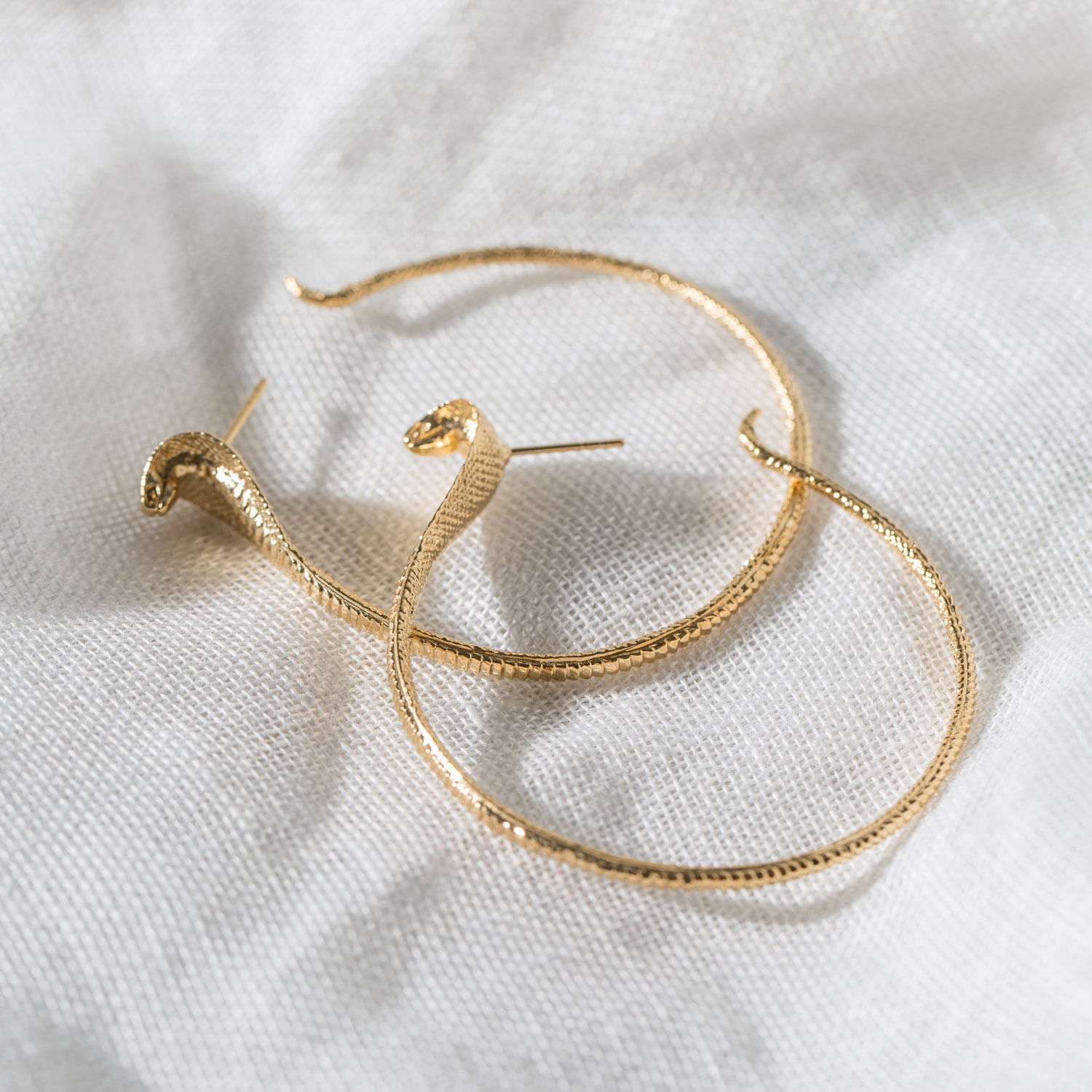 Gold Snake Hoops