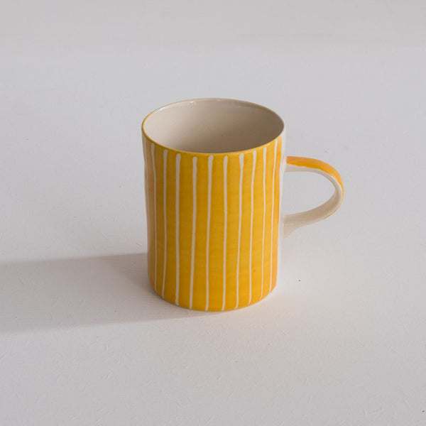 Demi Mug Sgraffito Stripe Tumeric