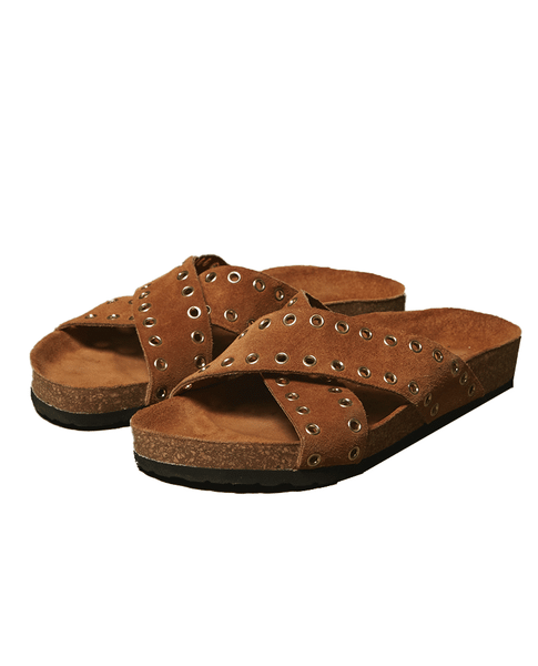 Edna Camel Suede Sandals