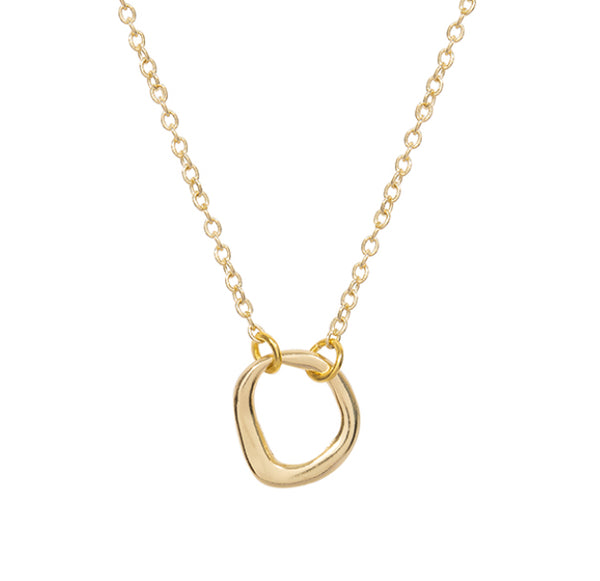 Gold Sculpted Circle Chain