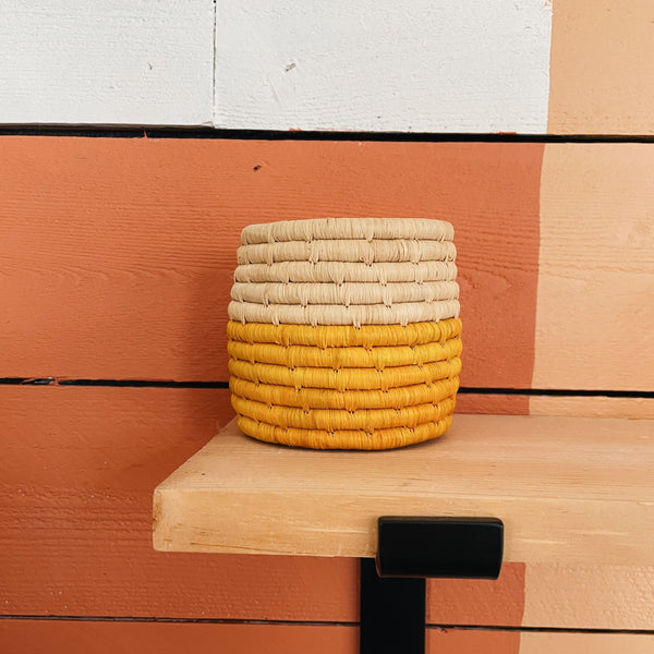 Handmade Basket In Yellow