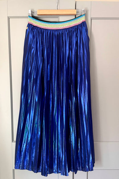 Estelle Metallic Pleated Skirt