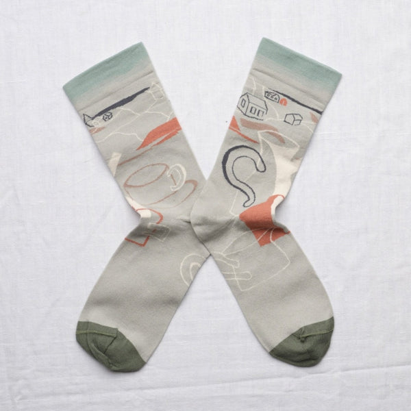 Celadon Landslide Socks