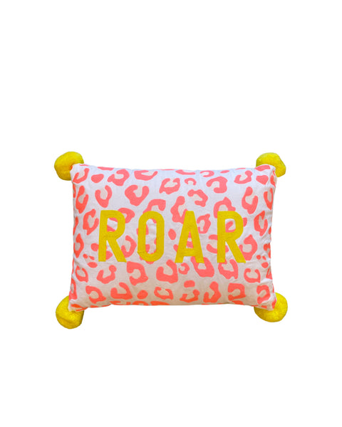 Bombay Duck Roar Embroidered Leopard Print Cushion