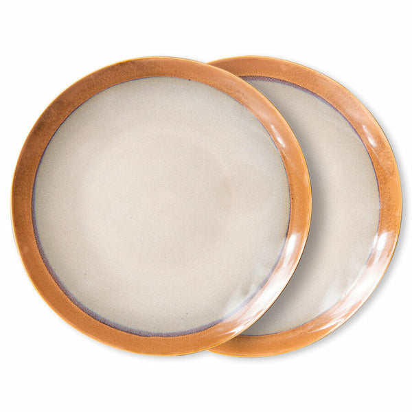 HK Living 70s Ceramics: Dinner Plates Earth (Set of 2)