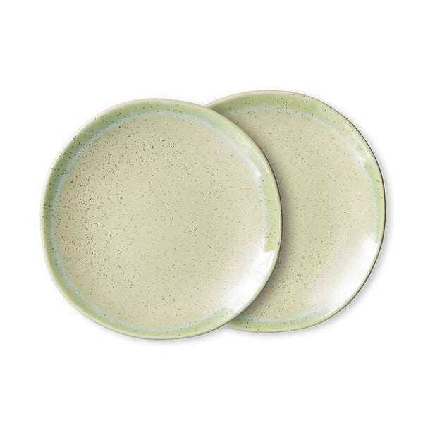 HKliving 70s Ceramics: Side Plates Pistachio (Set of 2)