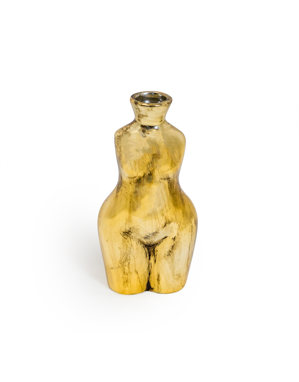 &Quirky Antique Gold Female Body Shaped Vase - Small