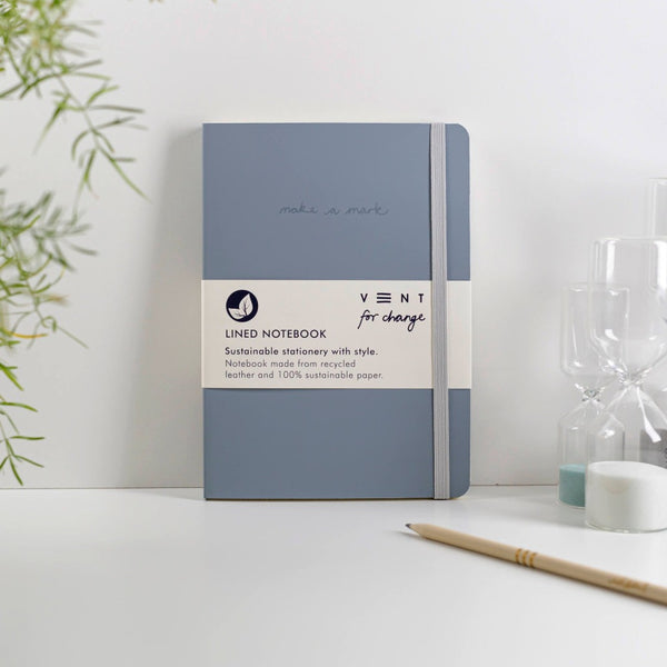 VENT for change Releather & Sustainable A5 Make A Mark Notebook - Dusty Blue