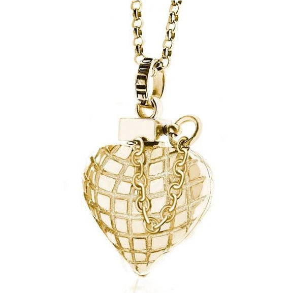 Gold Heart Grenade Necklace - Medium