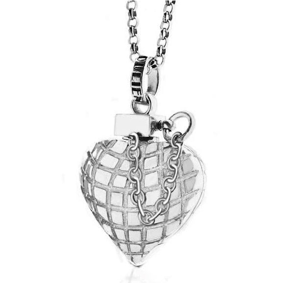 Silver Heart Grenade Necklace - Medium