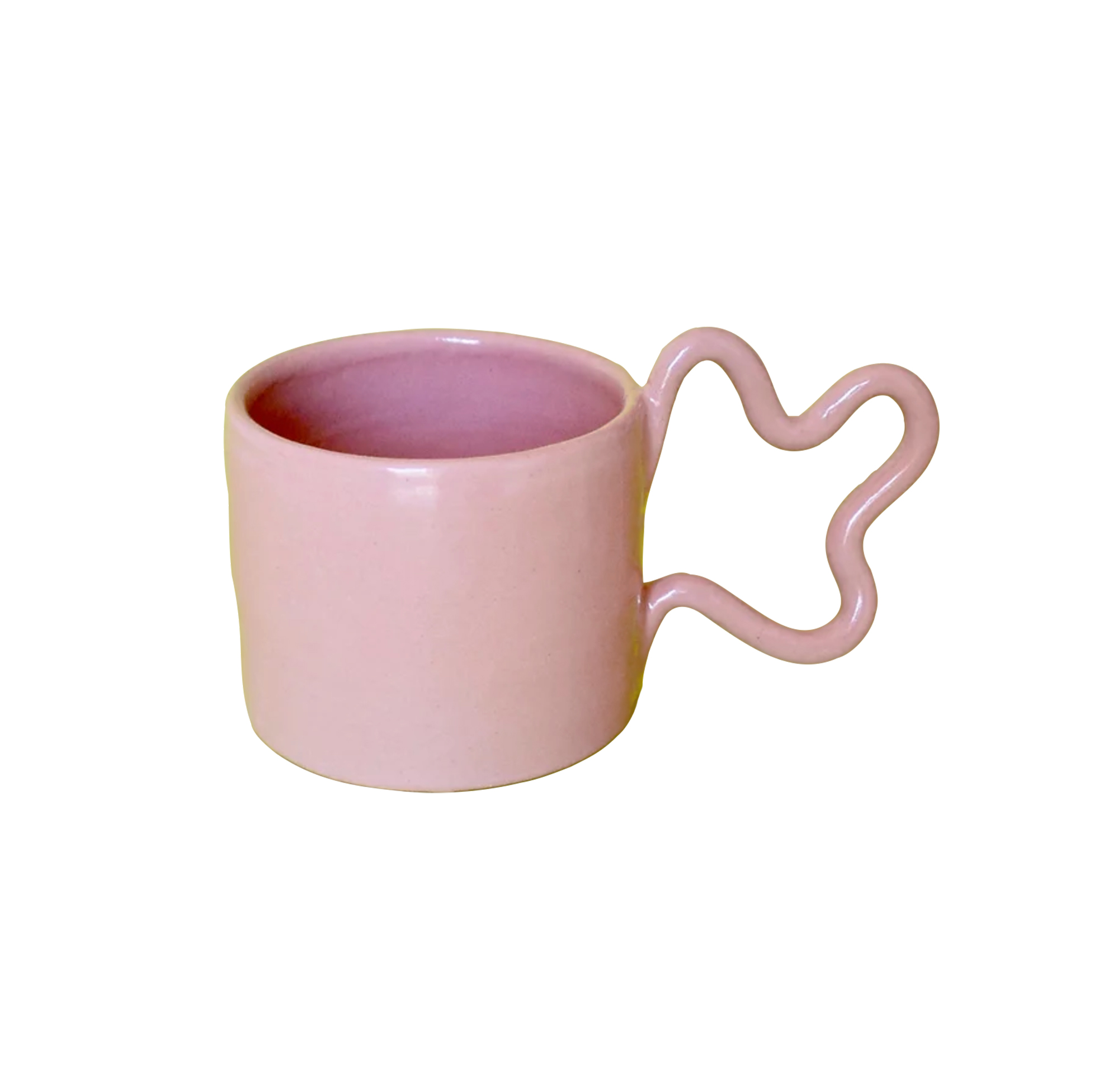 Florence Mytum Ceramics Pink Wiggle Handle Mug