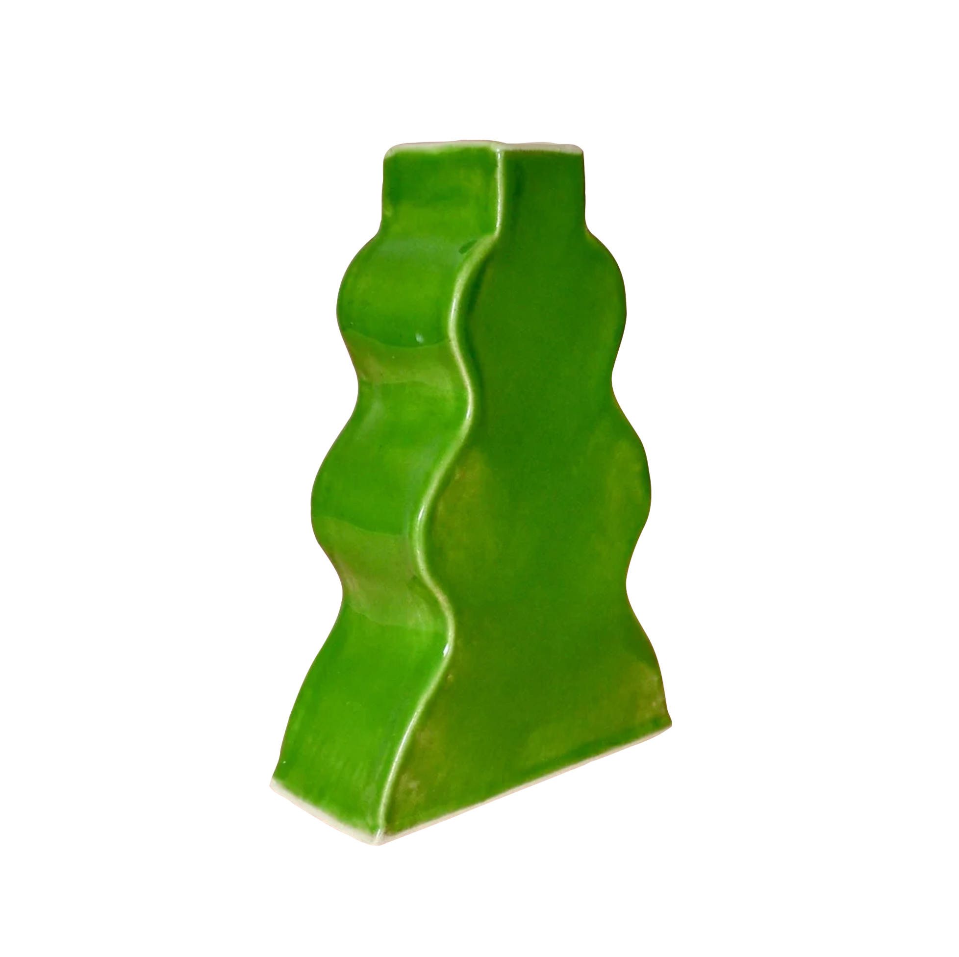 Florence Mytum Ceramics Dark Green Wavy Vase