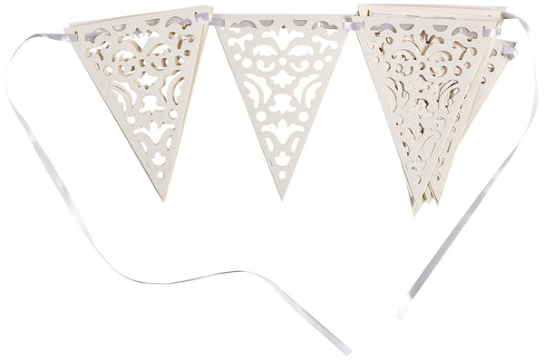 Anagram Unique Party 61683 61683-10.9ft Paper Lace Wedding Bunting Flags