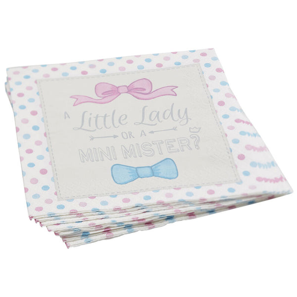 Ginger Ray Paper Napkins - Little Lady Or Mini Mister