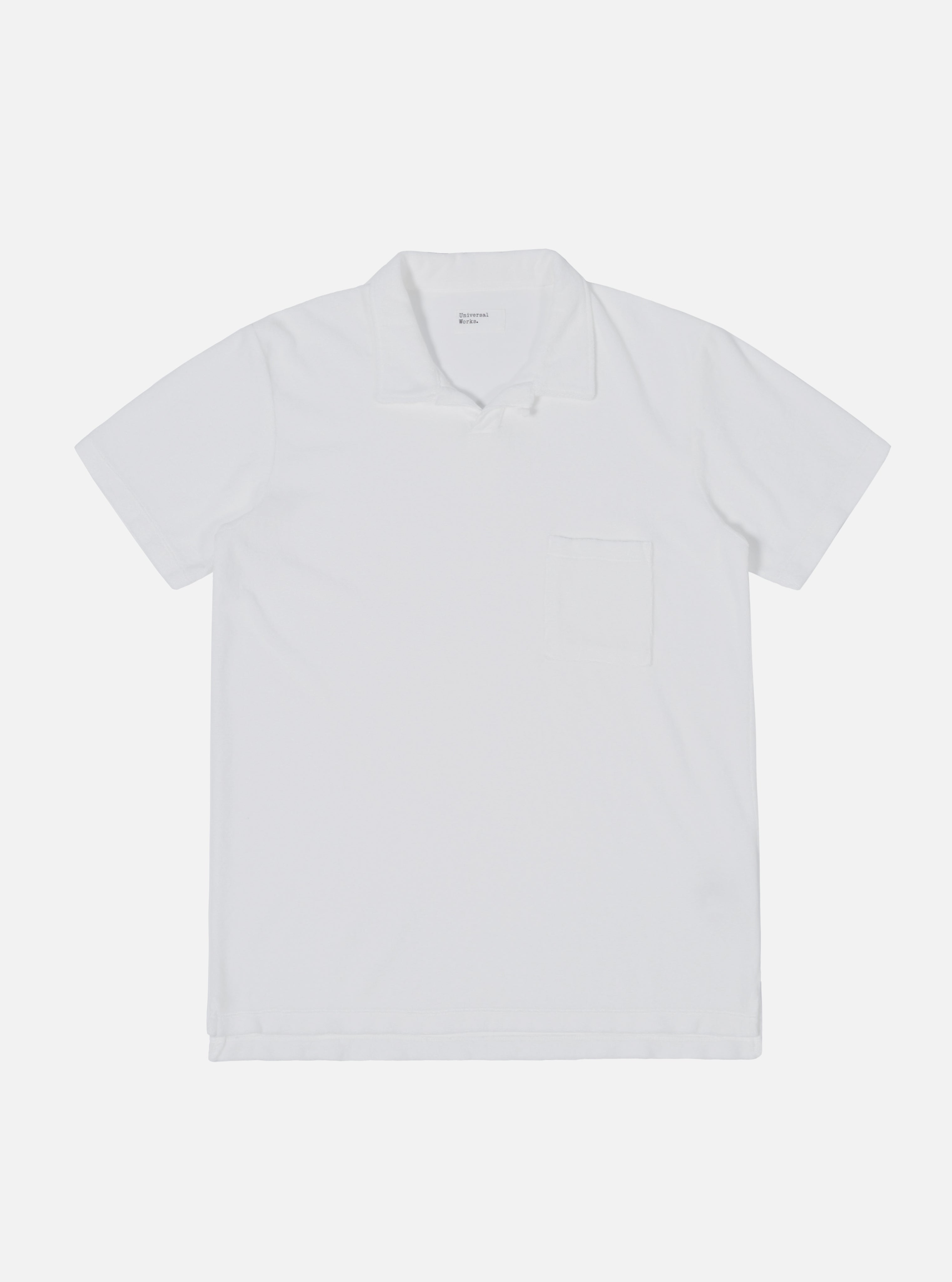 Ecru Terry Vacation Polo T Shirt