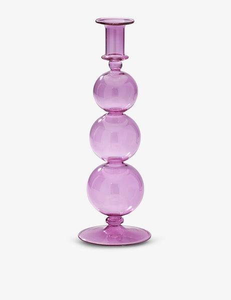 Anna + Nina Lavender Bubble Glass Candle Holder