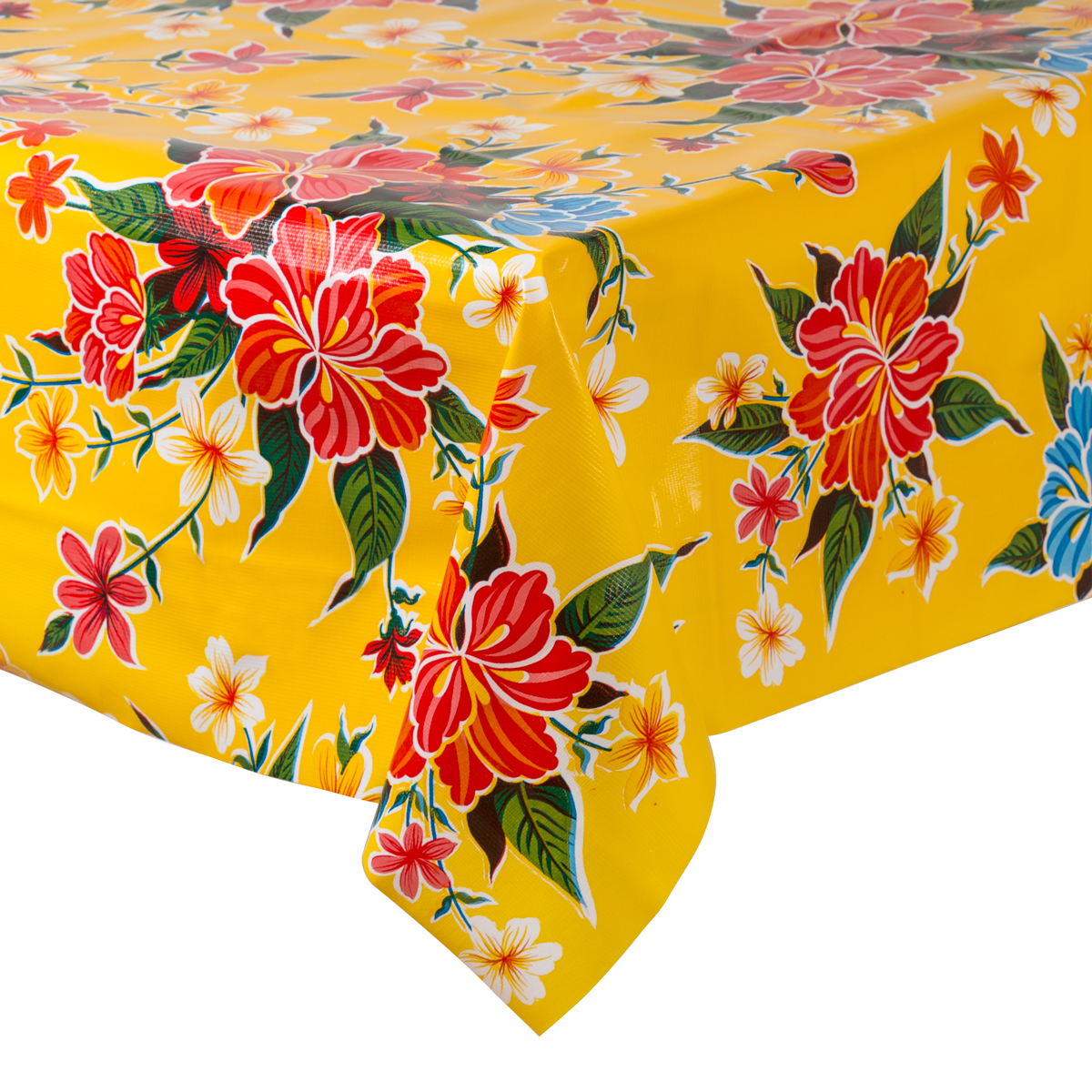 Fantastik Hibiscus Yellow Mexican Oilcloth