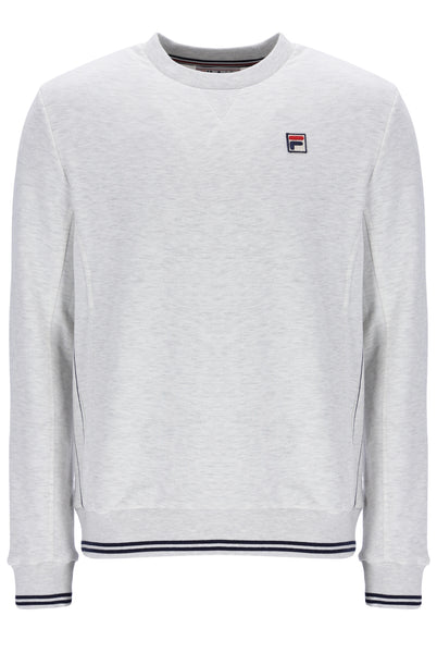 Astori Crew Top - Light Grey Marl/ Navy