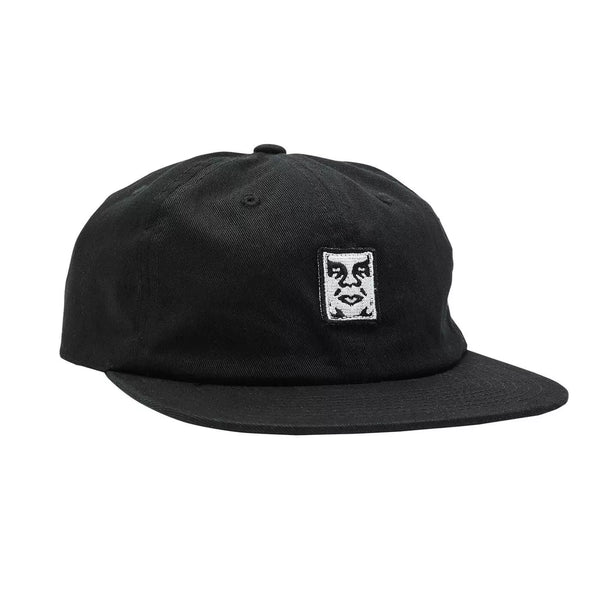 Icon Patch Panel Strapback Cap - Black