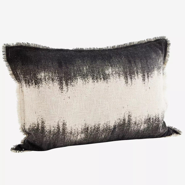 Printed Stonewashed Cushion Cover W/ Fringes