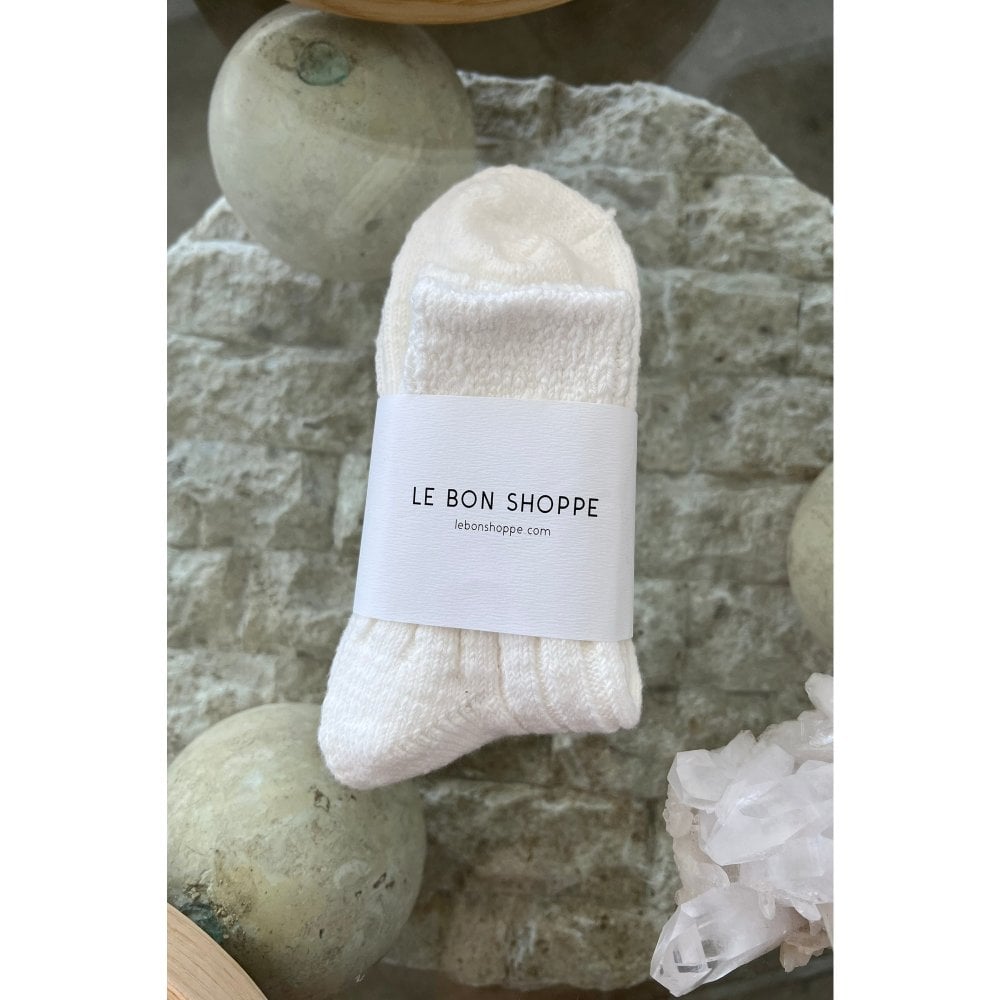 White Linen Hut Socks