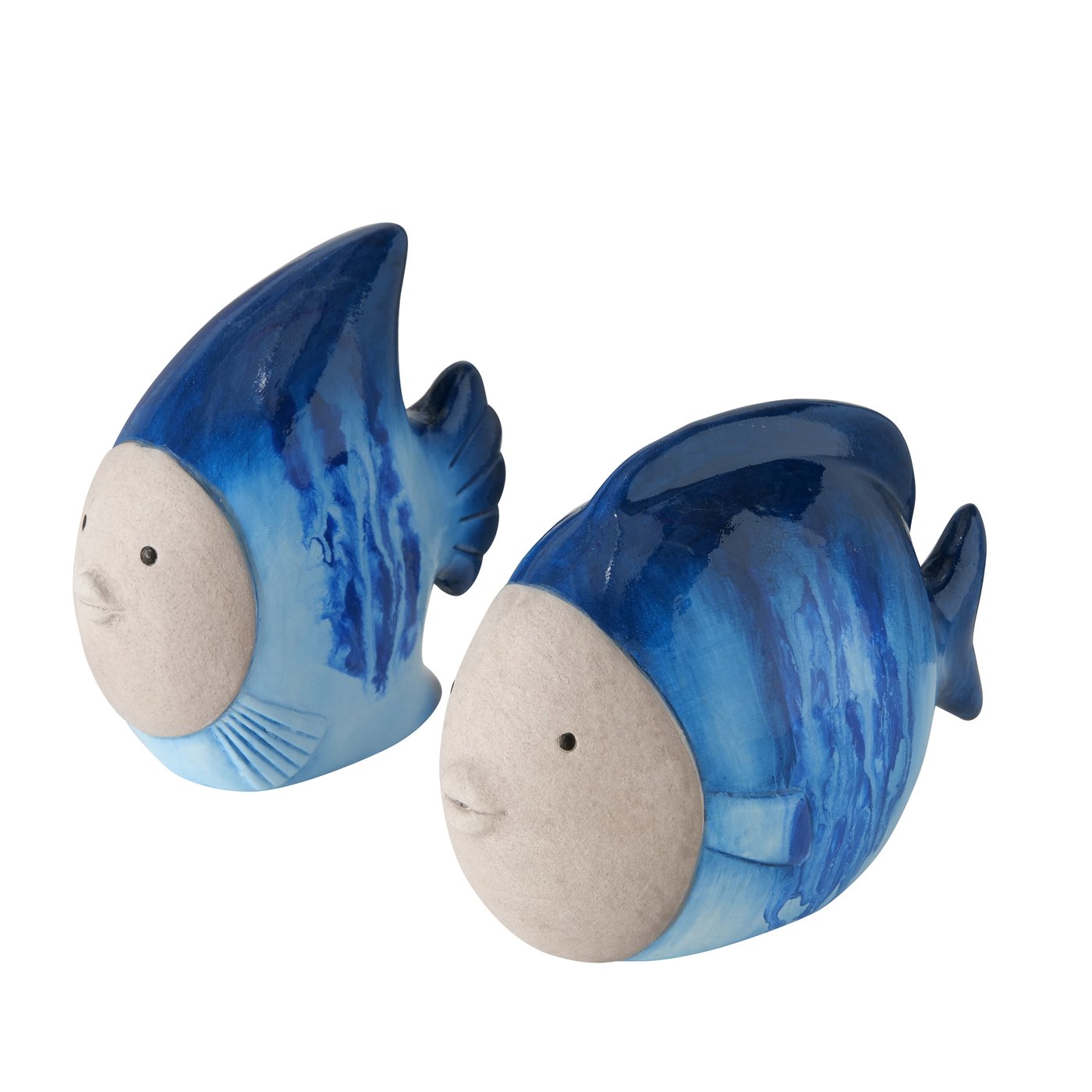 &Quirky Zandro Blue Fish Figure : Round or Pointed Fin