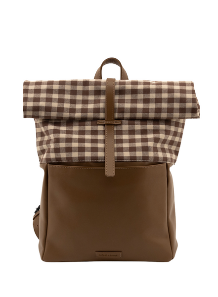 Monk & Anna Herb Backpack In Oak And Check Brown