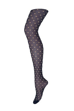 Sneaky Fox Tights With Cream Polka Dots