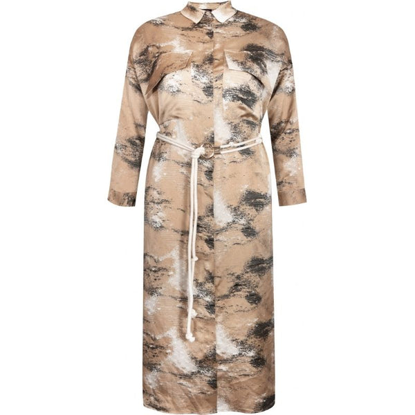 Colby Patterned Dress In Camel