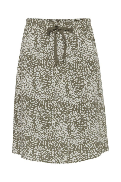 Knee Length Skirt In Khaki Mix