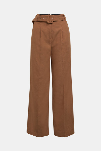 ESPRIT Caramel Wide Trousers With Belt