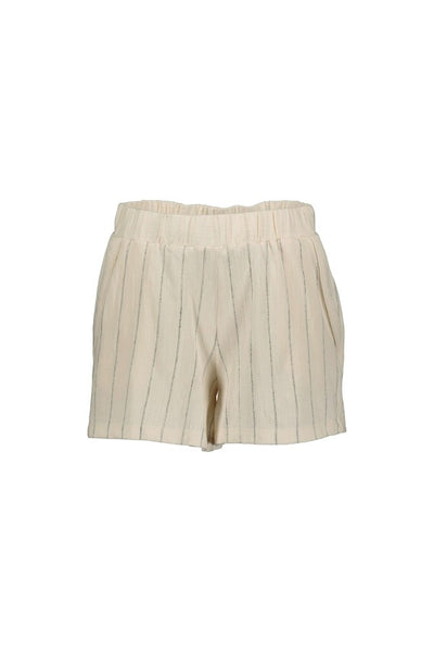 ESPRIT Striped Organic Cotton Shorts In Off White