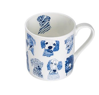ARTHOUSE Unlimited Blue Dogs Fine Bone China Mugs