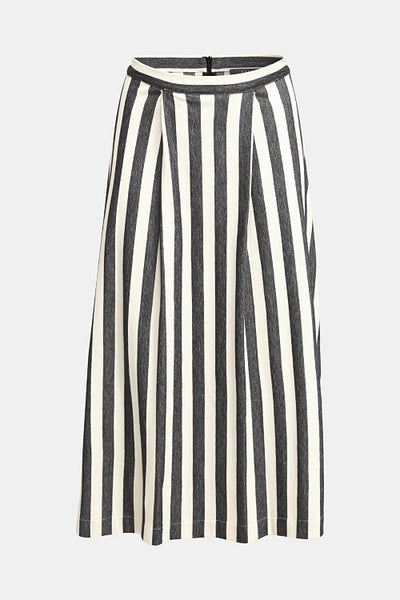 ESPRIT Striped Midi Skirt With Front Pleats