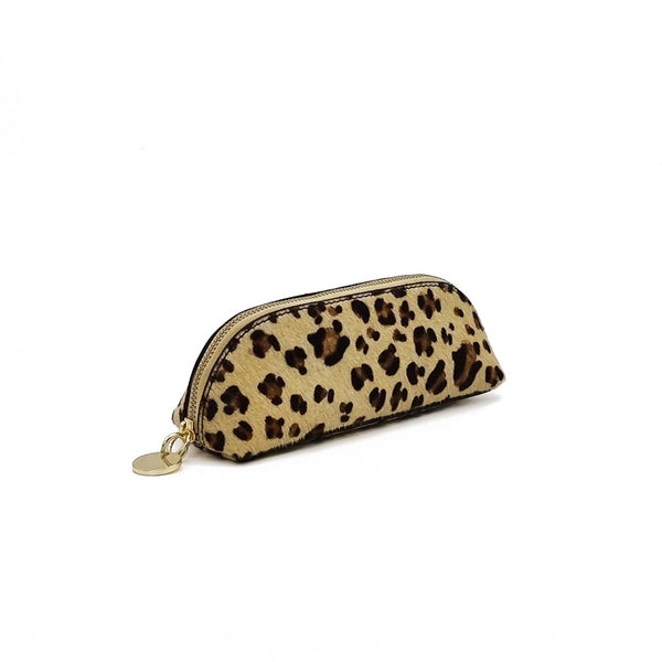 Poppy Make Up Bag In Black Leopard