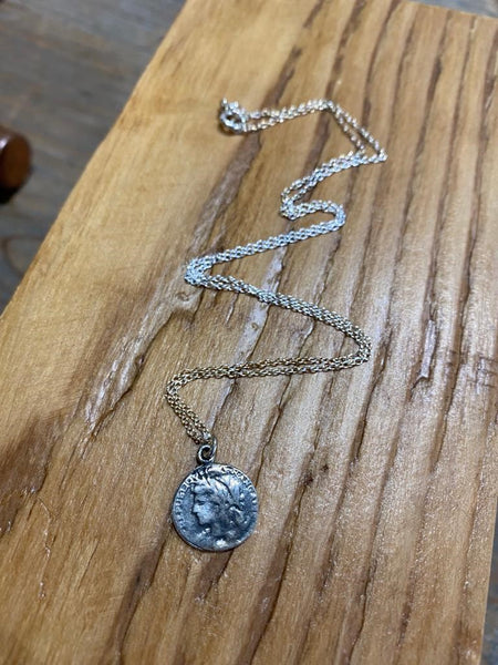 Silver Siren Roman Coin Necklace
